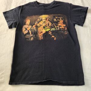 GDA Big Chris Art Slashers Playing Poker Black Tshirt With Graphics Size Small